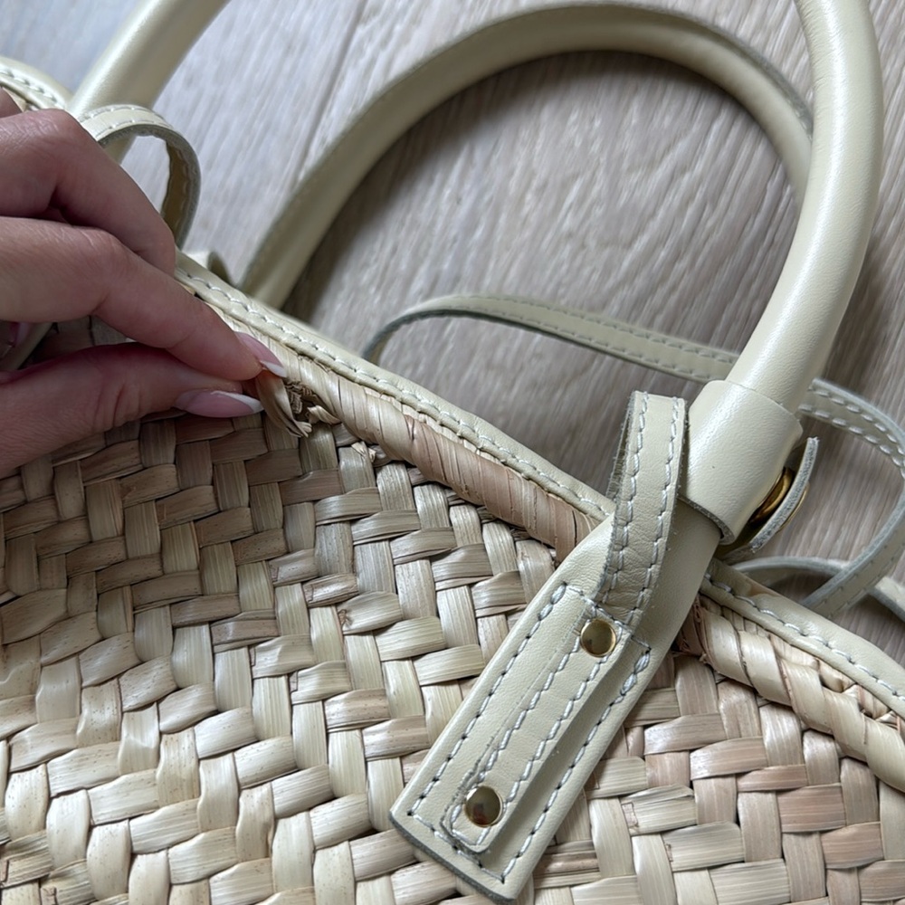 Jacquemus Le Petit Panier Soli Wicker Top Handle Bag broken piece on back!! - Picture 9 of 17